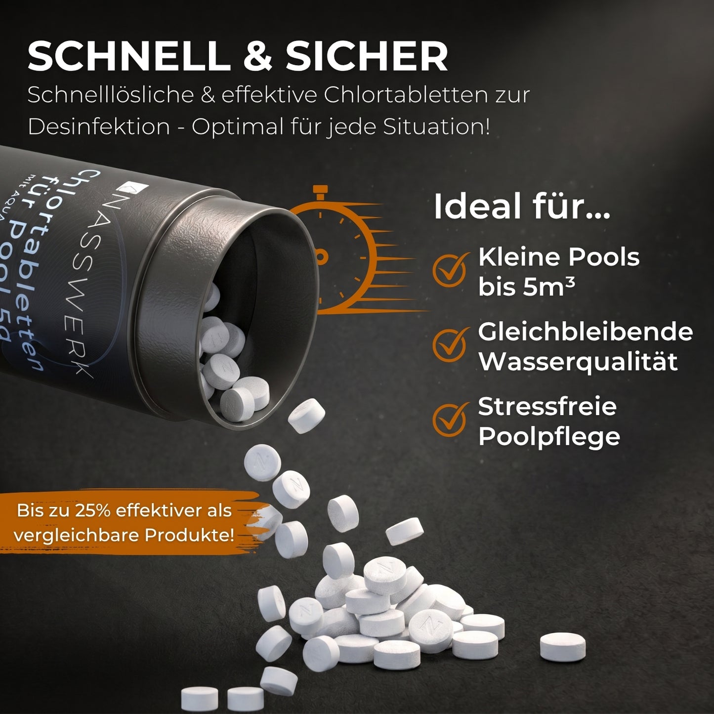 Chlortabletten - 5g schnelllöslich | pH Neutral