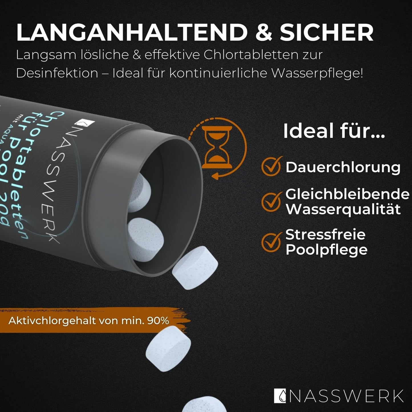 Chlortabletten - 20g langsamlöslich