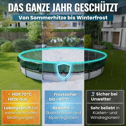 Poolabdeckung rund - grün - Ø340 - 820cm 