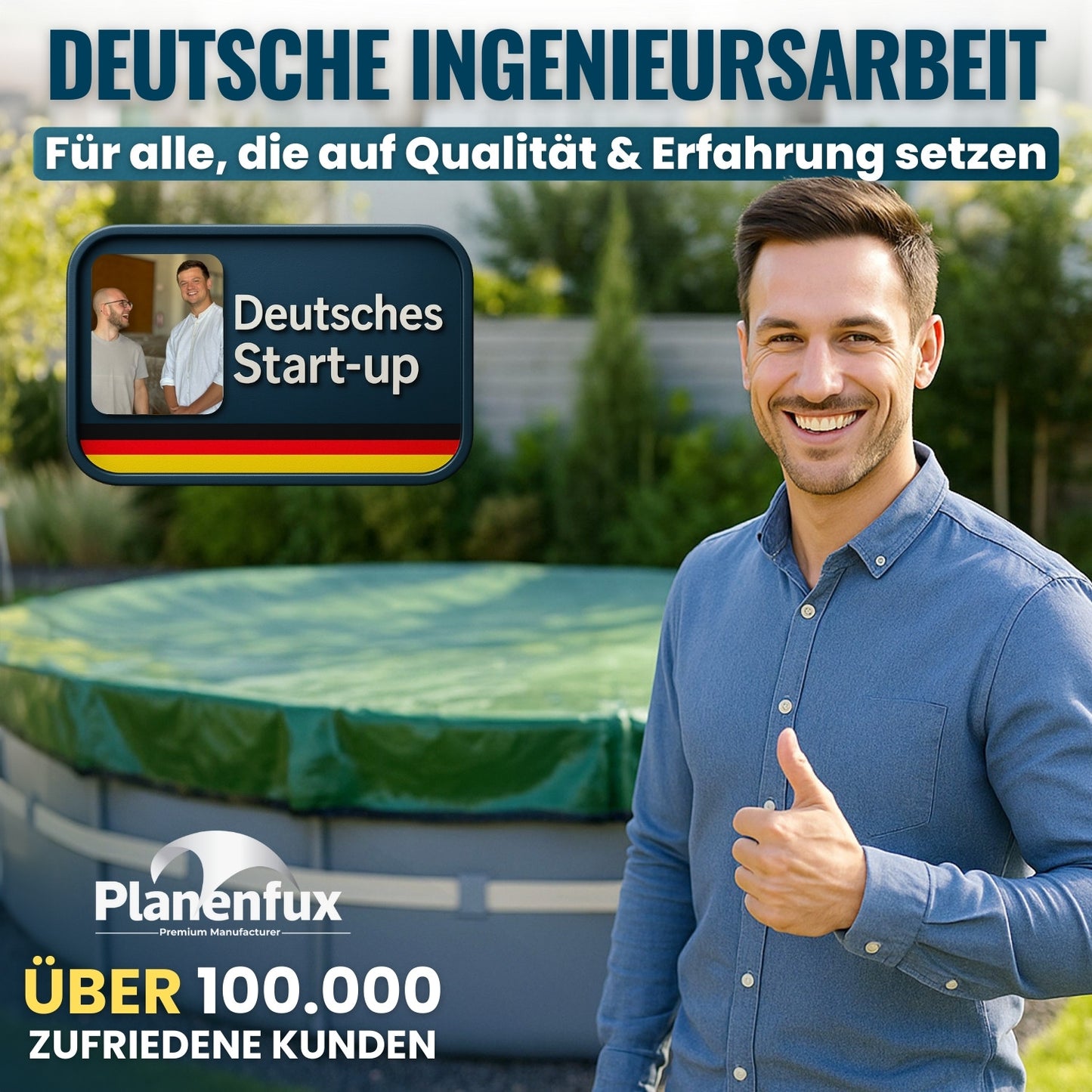 Poolabdeckung rund - grün - Ø340 - 820cm 