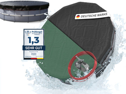 Poolabdeckung rund - grün - Ø340 - 820cm 