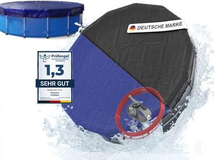 Poolabdeckung rund - blau - Ø340 - 820cm 