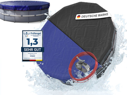 Poolabdeckung rund - blau - Ø340 - 820cm 