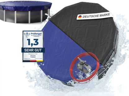 Poolabdeckung rund - blau - Ø340 - 820cm 