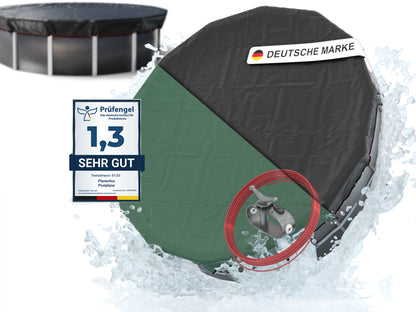 Poolabdeckung rund - grün - Ø340 - 820cm 