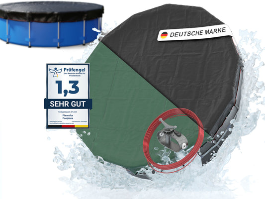 Poolabdeckung rund - grün - Ø340 - 820cm 