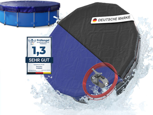 Poolabdeckung rund - blau - Ø340 - 820cm 