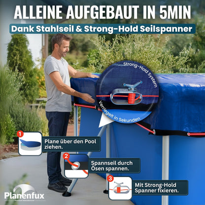 Poolabdeckung rechteckig - blau