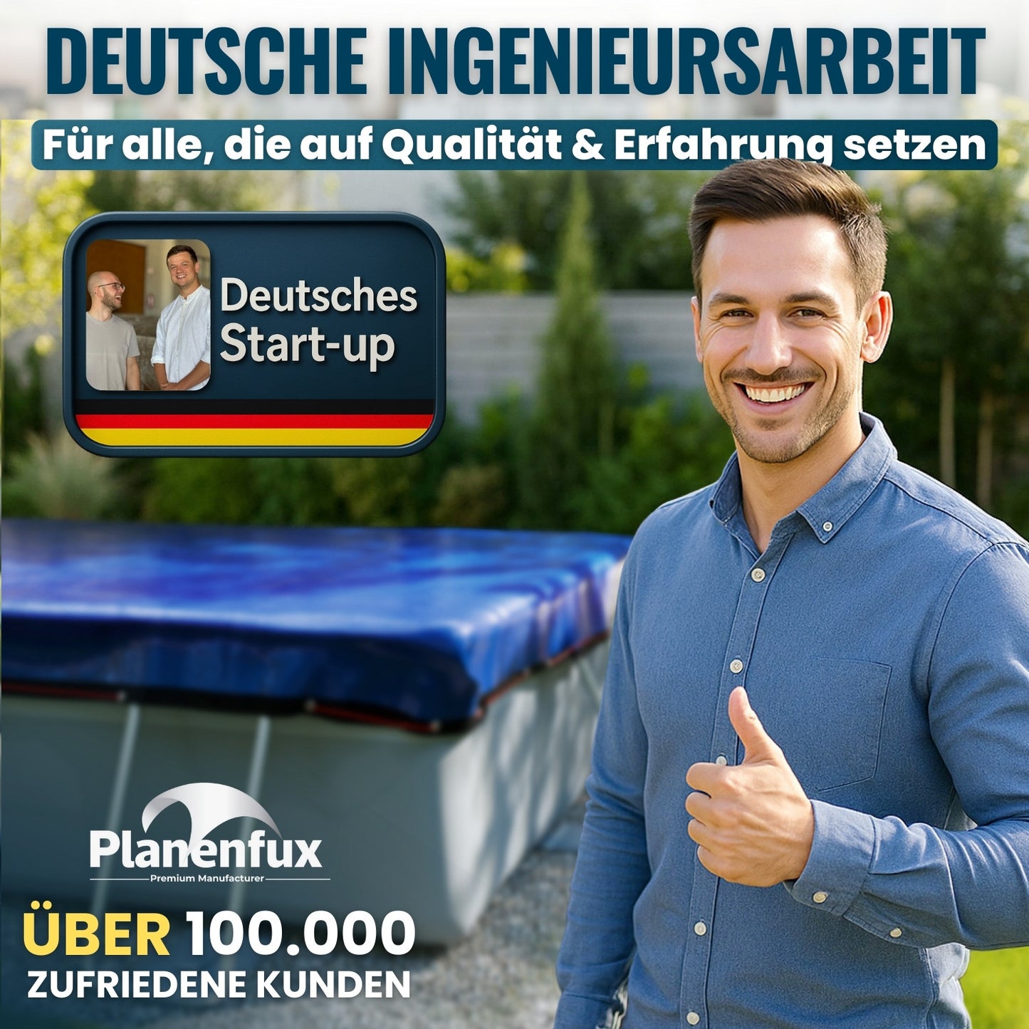 Poolabdeckung rechteckig - blau