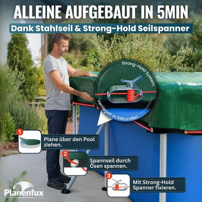 Poolabdeckung rechteckig - grün
