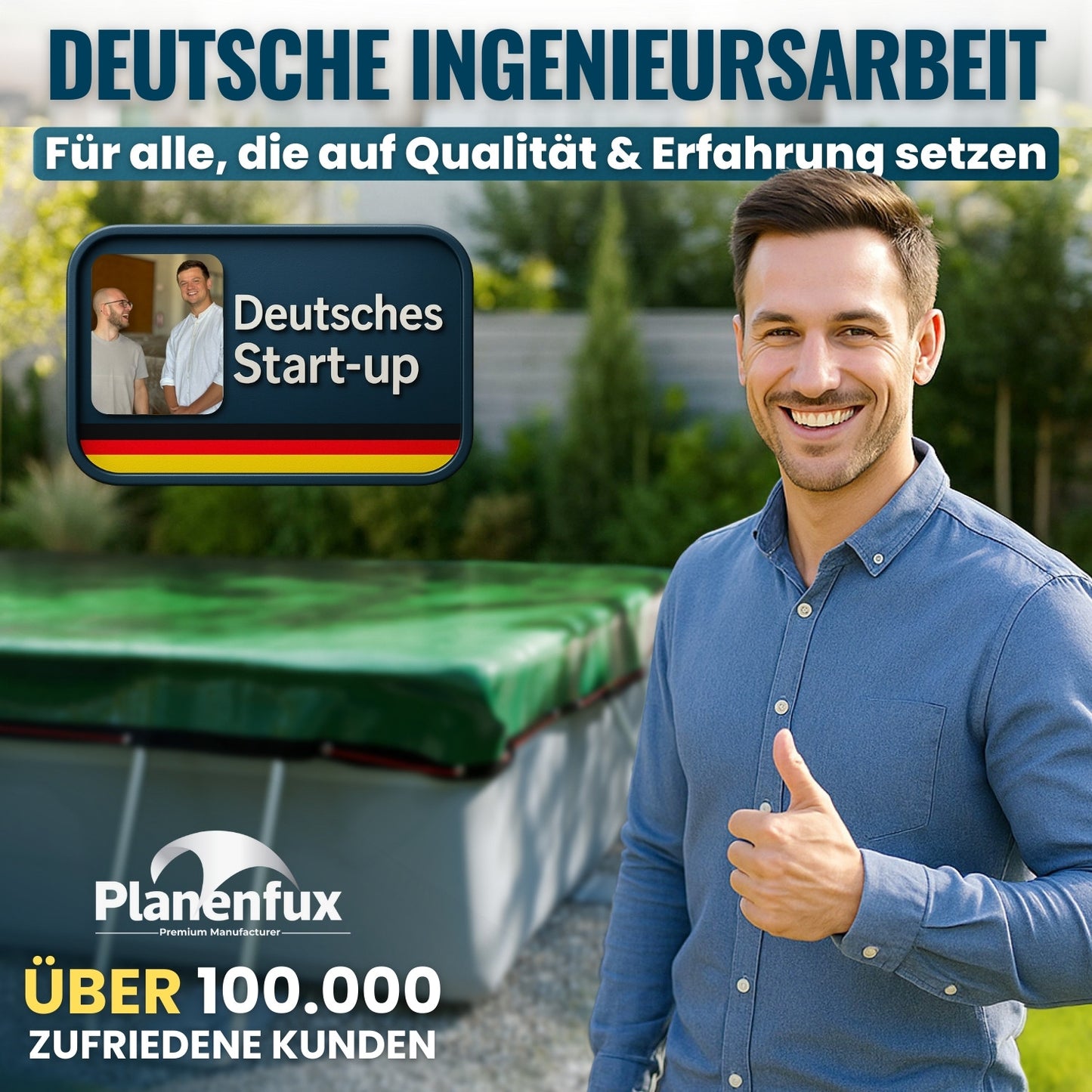 Poolabdeckung rechteckig - grün