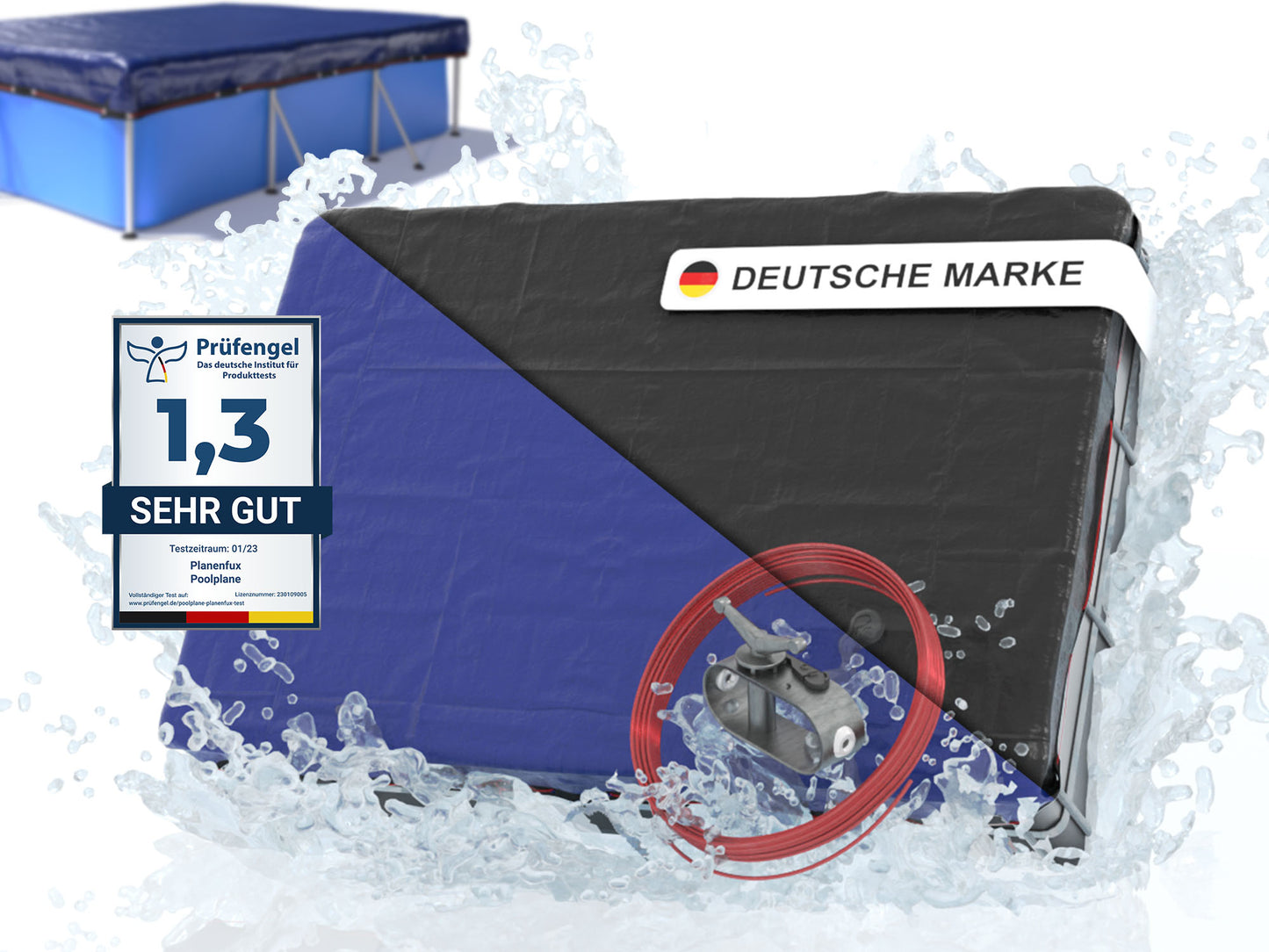 Poolabdeckung rechteckig - blau