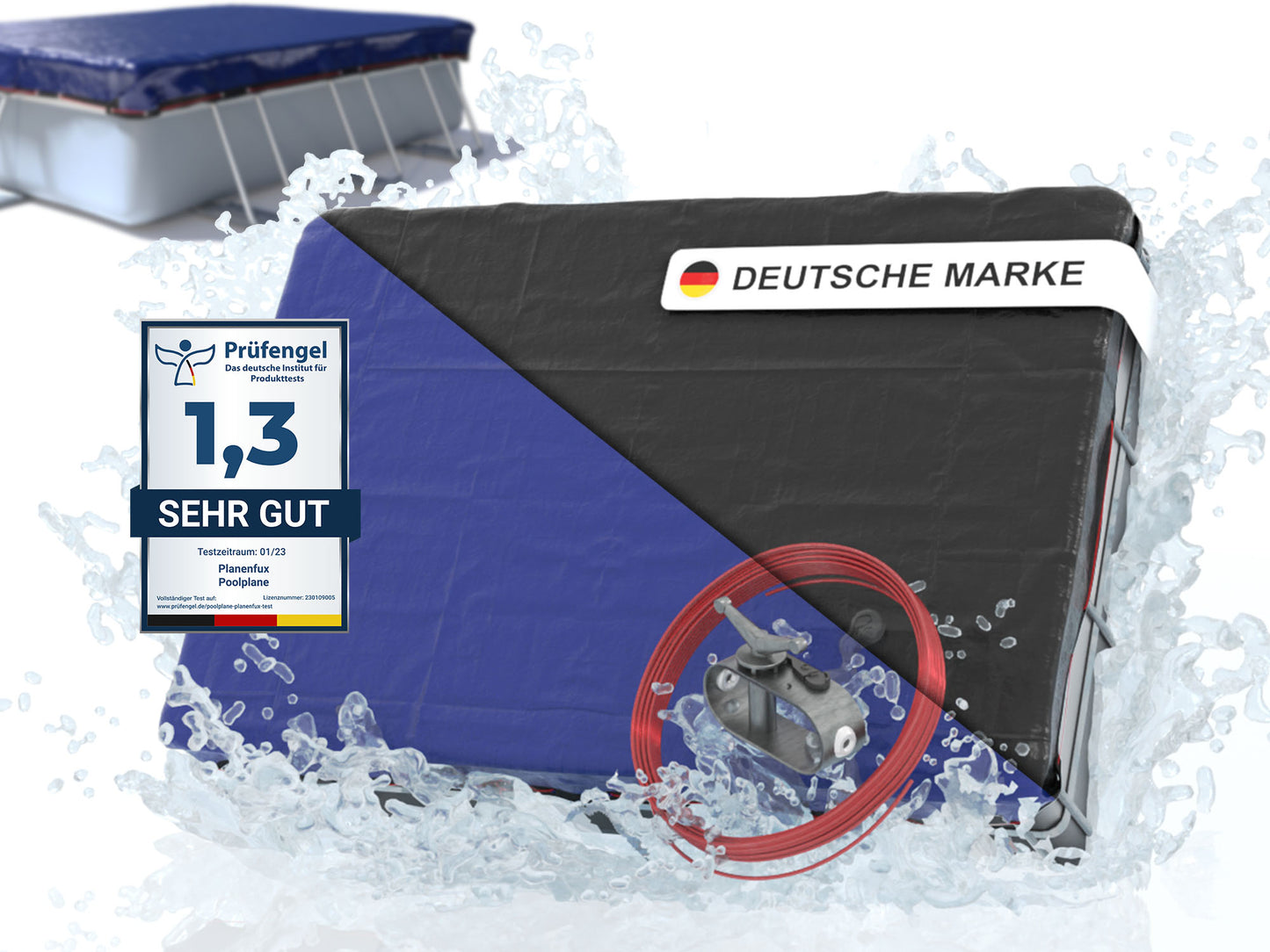 Poolabdeckung rechteckig - blau