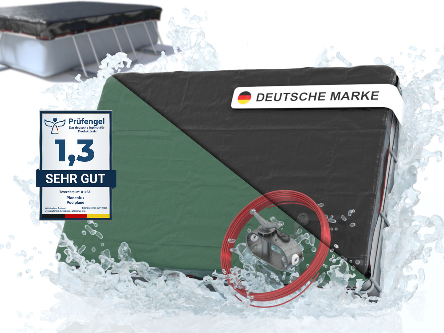 Poolabdeckung rechteckig - grün