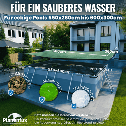 Poolabdeckung rechteckig - grün
