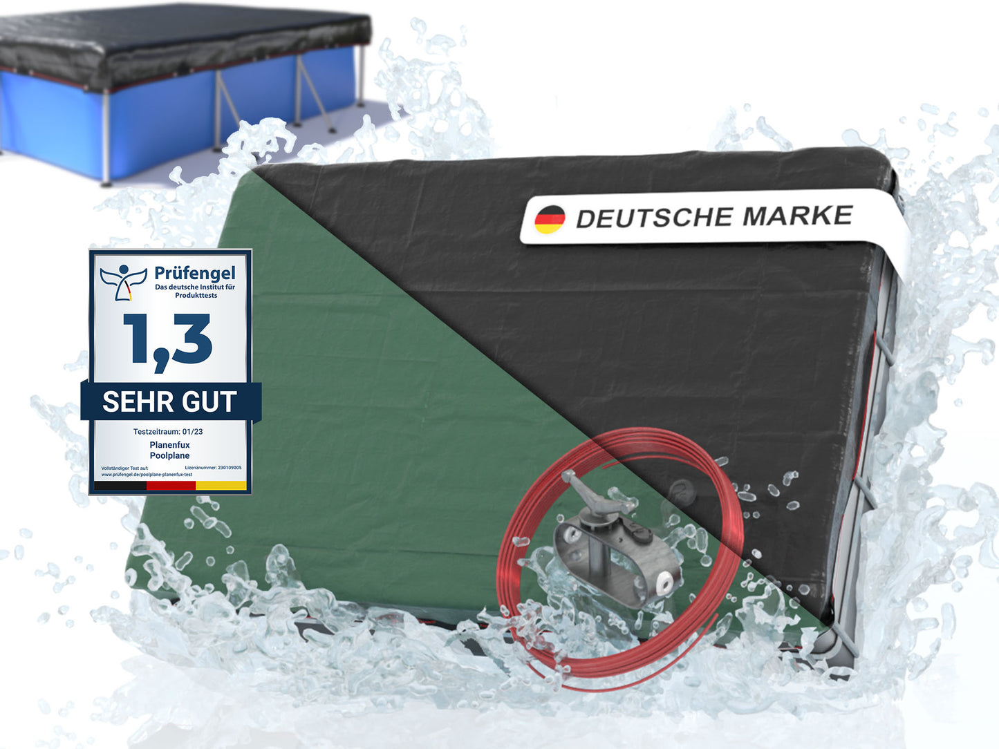 Poolabdeckung rechteckig - grün