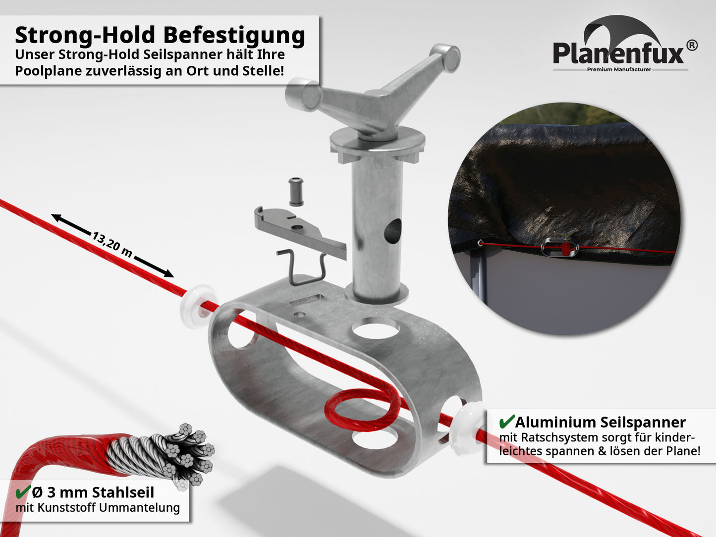 Poolabdeckung rechteckig - blau